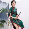 Etnisk kläder sexig satin brud bröllop kinesisk klänning plus storlek 3xl 4xl lady tryck blommig cheongsam klassisk knapp qipao traditionell vesti