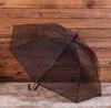 Kolorowe przezroczyste długi prosty uchwyt parasole Automatyczne czarne tęczy niestandardowe logo wodoodporna 8 parasol kości SN5333