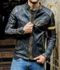 Homens inverno jaqueta de couro vintage gola motocicleta lavado retro veludo casacos de couro para masculino outono outwear tamanho grande 5xl