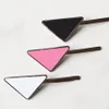two pieces 21ss women hair clips luxury fashion Barrettes TISCO material inverted triangle design Retro leather with European and 304F