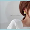 Hoop Jewelryhoop & Hie Trend Irregular Color Zircon Flower Earring For Women Pendant Colorful Earrings Boho Wedding Jewelery Girl Gift1 Drop