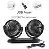 Przenośny mini wentylator samochodowy 360 stopni Regulowany auto chłodzenie powietrza Dual Head Fan USB Fani cichy mały fan stacjonarny184K80837761414468