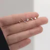 5個セット小さな925スターリングシルバーキューブスクエアスタッドイヤリングラブジルコンイヤリング女性のための宝石類若い女性の若い女性中国の宝石類