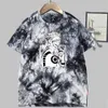 Anime Jujutsu Kaisen Krótki rękaw Okrągły Neck Tie Dye Letnia koszulka Y0809