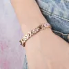 Magnetic Bracelet Women Rose Gold Color Stainless Steel Energy Germanium Magnet Health Bracelets Luxury Lady Jewellery