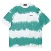 Męska koszulka Stripes Tie-barwnik Letnie Krótki Rękaw Hip Hop Oversized Cotton Casual Harajuku Streetwear Top Tee Tshirts 210601