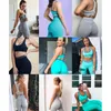 Jednolite zestaw jogi Kobiety Kobiety Rid Gray Dwa 2 sztuk Piece Crop Top Biustonosz Legging Sportwear Trening Outfit Fitness Siłownia Garnitur Sport Zestawy 210802