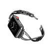 Diamantmetallband x Shape Watch Band Kvinnor Bling Stainless Steel Armband Watchband för Apple Iwatch Series 5 4 1 2 3