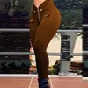 Mulheres Sexy Calças Skinny Moda Elegante Color Sólido Cintura Alta Calças De Botão Para Senhoras Casuais Harajuku Pant com cintos 211115