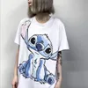 Moda Nowy Marka Koszulka z krótkim rękawem Kreskówka Kobiety Lato Loose Korean Wersja Cartoon Print Cute Hurtownie Topy One Size