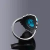Cluster Rings Nasiya Vintage Oval Natural Turquoise For Women 925 Sterling Silver Ring Jewelry Finger Gemstone Party Gift