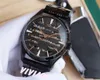 Znane marki Automatyczne mechaniczne Hollow Stripe Zegarki Mężczyźni Ze Stali Nierdzewnej Sapphire Black Leather Limited Sport Watch 42mm