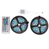 5m RGB LED Strip Light 12V SMD3528 300 LEDS Strips + 44keys Remote Controller Non-waterproof Holiday Wedding Decoration Lights