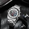 Relojes de pulsera Curren Relojes de acero inoxidable de cuarzo deportivo de cuarzo para cronógrafo masculino y reloj luminoso