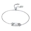 TW1 argent couleur arc-en-ciel cristal timbre chaîne lien Bracelet à lacets Bracelets femmes bijoux