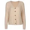 knitted fluffy short sweater cardigans women button fuzzy autumn winter casual khaki cardigans 210415