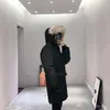 Femme plein air mi Longueur veste vers le bas épais manteau chaud Long Down Jacket Thicken Fourrure capuche Manteaux femmes duvet d'oie