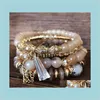 Frauen Mode Schmuck Boho Middle East Marine Stil Original Design Mehrschichtiger Ring Perlen Armbänder Kristallarmband 6 Stile Rsjfk B lhtku