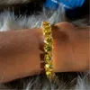 Bracciale tennis di lusso Argento giallo oro riempito 8mm diamante Cz Braccialetti da sposa per donna Uomo Bracciale Hiphop1597