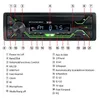 Universal Car Radio Audio 12-24V Truck Bluetooth Stereo MP3 Player FM Receiver 60Wx4 With Colorful Lights AUX USB TF Card Auto Kit220f