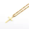 Collar de cadena cruzada de moda Simple para mujeres y hombres, collares con colgante de acero inoxidable chapado en oro de lujo, joyería Gift293E