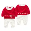 Spring Autumn born Infant Baby Girls Cute Knit Rompers Clothing Kids Girl Long Sleeve Clothes 210429