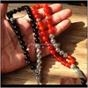 Bracelets de charme Bijoux Drop Livraison 2021 8mm Perle de pierre naturelle 33 Perles de prière Islamique Musulman Tasbih Mohammed Rosaire pour Femmes Hommes Yzcmj