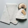 Gorro de tricô para crianças, conjunto de cachecóis de inverno, cachecol de bebê, boné de cor sólida, cachecóis para crianças de alta qualidade