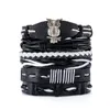 Charm Bracelets Vintage 5 Pcs/set US Dollar Infinit Weave Black Leather Men For Women Homme Femme Male Jewelry Wholesale Fawn22