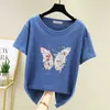 Oversized Cotton T Shirt Women Butterflies Print Summer Tops Harajuku Fashion T-Shirt Female Tee Shirt Femme Woman Clothes 210604