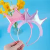 Hair Accessories Candygirl 4PC Girls Cute Colorful Glitter Crown Headbands Princess Sweet Hairbands Birthday Party Gifts