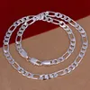 Fashion Sterling Unisex 3 1Chain Chain Necklac Link Italy XMAS Fine Top quality 925 Silver 8MM 18inch Necklace for Men Women N01828449244