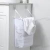 Tvättpåsar hushåll väggmonterad korg smutsig klädlagring dusch andas mesh badrumsverktyg