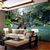 beibehang Wallpaper personalizzato su larga scala personalizzato paradiso dei dinosauri soggiorno luogo di intrattenimento TV sfondo muro