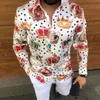 Plus size 3XL mannen Polka dot vintage Chemisier shirts lange mouw herfst Hawaiian Camicetta shirt losse pasvorm print blusa patroon man kleding blouse