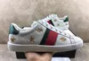 Hoge kwaliteit Heren Casual Schoenen Wit Groen Rood Streep Italië Bee Vrouwen Sneaker Trainers 36-44