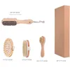 Escovas de Limpeza de Banho De Madeira Set Scrubbers 5 pçs / Conjunto de Banheiro Domicílio Bistles Full Body Massage Brush Tool Spa