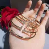 Designer marca ouro pulgula pulseira de tênis 316L titanium aço luxo cz chaves de fenda de pedra friendship braceletes para mulheres homens amor pulseira