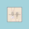 Impostazioni di gioielli all'ingrosso 925 Sterling Sier Ciondolo Zircone Collana di perle solide 18 Stili Moda per le donne Blank Fai da te Drop Delivery 2021 Wb