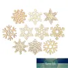 Décorations de Noël 10pcs Ornement d'arbre assorti Flocons de neige en bois Étiquette-cadeau Bois pour mariage Accessoires de bricolage CMS35501 Conception d'experts de prix d'usine Qualité Dernière