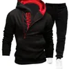 Heren Trainingspak Hoodie Sweatshirts 2 Stuks Heren Kleding Jogging Sportscholen Hoodies + Broek Sets Sportkleding Sport Warme Trainingspakken Halve Rits Aports En Vrije Tijd