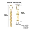Stud rostfritt stål U -formad kedja hängande örhängen för kvinnor smycken grossist