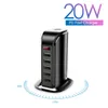 5 портов USB Multi Charger 20W PD многофункциональный настольный цифровой дисплей стены быстрая зарядная станция для US / EU / UK PLUSH