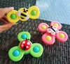 Nieuwe Party Gift Fun Insect Flower Design Zuignap Venster Glas Cartoon Baby Bad Fidget Spinner Toy Groothandel