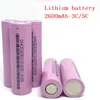 100％高品質充電式18650リチウムイオン電池セルICR 3.7V 2000MAH 2600MAH大容量3C電力放電リチウムイオン電池