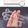 100pcs/lot Pyrex Glass Oil Burner Pipe clear 4inch 10cm hand smoking water pipes transparent Great Tube oil nail pipes local warehouse in USA