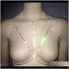 Other Drop Delivery 2021 Sier Crystal Chains Rhinestone Bra Necklace Bikini Body Women Sexy Chain Beach Party Jewelry Irhj8