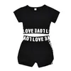 Nouvelle fille enfant enfant vêtements noirs ensembles à manches courtes lettre crop top t-shirt shorts vêtements d'été décontracté sunsuit tenue 1307 Y2