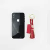 Kostenlose kundenspezifische echte leder keyring designer tassel mode auto luxus unisex keychain tasche brieftasche