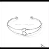Pulseira de pulseira de pulseiras de abertura para mulheres meninas minimalismo de m￣o lasca cor amarrada bracelets j￳ias entrega de gotas 2021 l2ggf